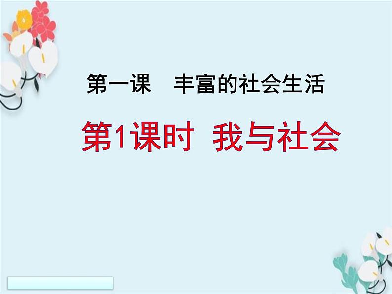 1.1我与社会 课件-2022-2023学年部编版道德与法治八年级上册第1页