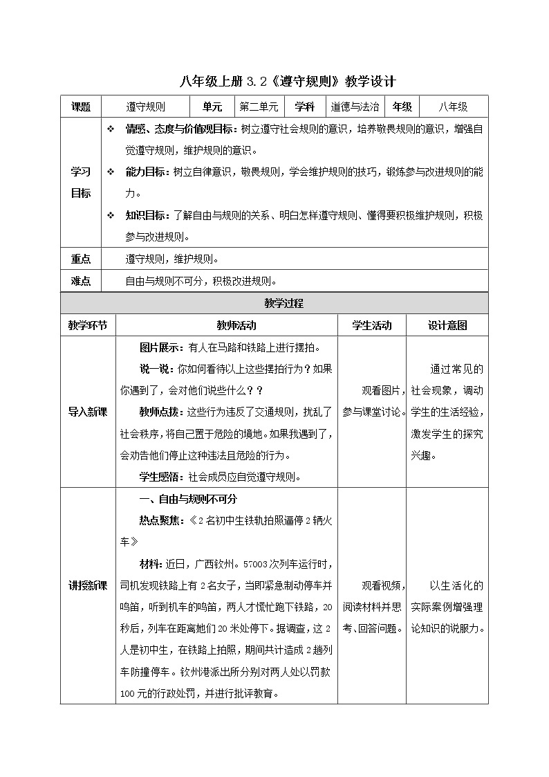 3.2遵守规则（精讲课件+教案+学案+同步练习）八年级道德与法治上册同步备课系列（部编版）01