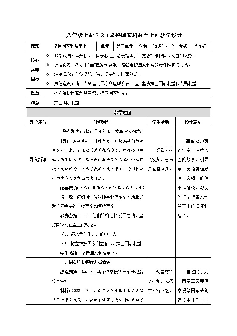 8.2坚持国家利益至上（教学课件）八年级道德与法治上册同步备课系列（部编版）01