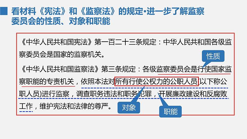 部编版八年级道德与法治下册课件 6.4国家监察机关05