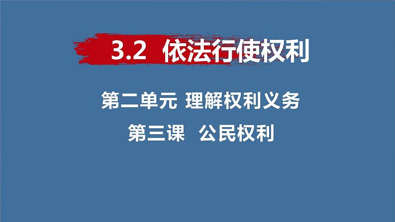 3.2 依法行使权利 课件第1页