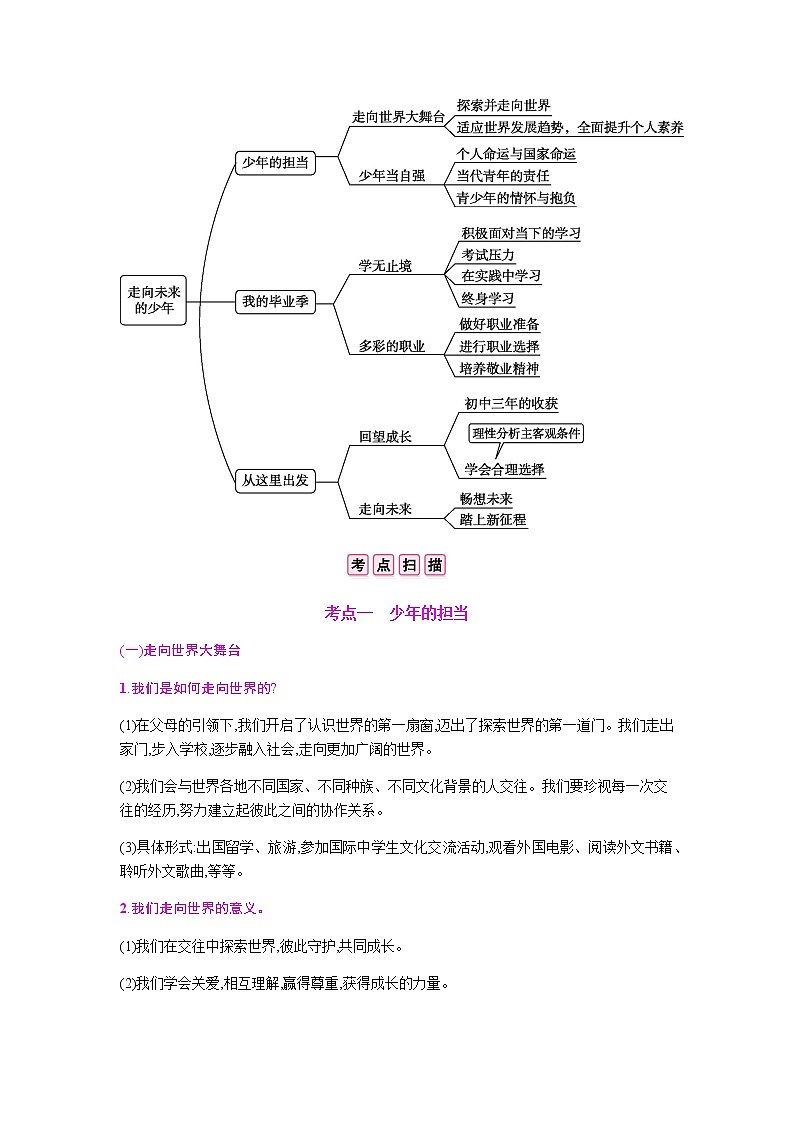 初中政治中考复习 第三单元  走向未来的少年第2页