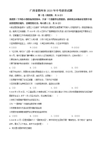 初中政治中考复习 精品解析：广西省梧州市2020年中考道德与法治试题（原卷版）