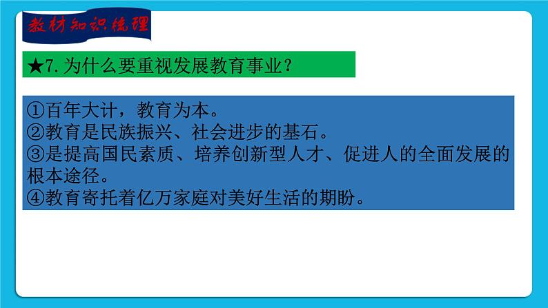 【新课标】2023年中考道法一轮复习 专题七：科技国情  教育创新 课件+学案08