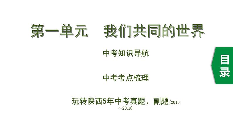 初中政治中考复习 1 第一单元　我们共同的世界课件PPT第1页