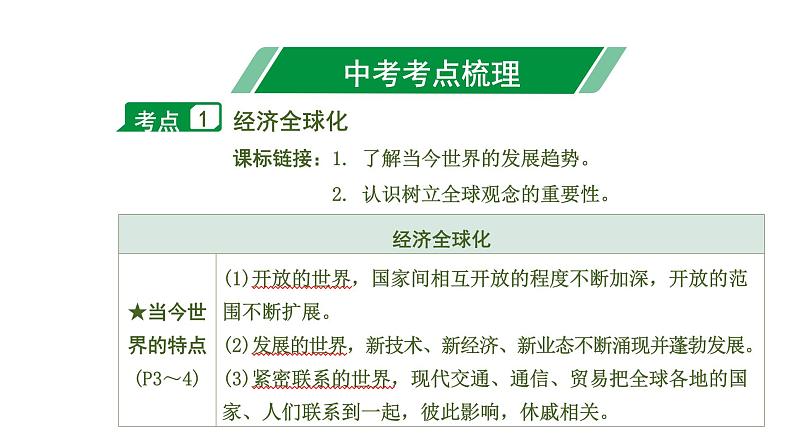 初中政治中考复习 1 第一单元　我们共同的世界课件PPT第7页