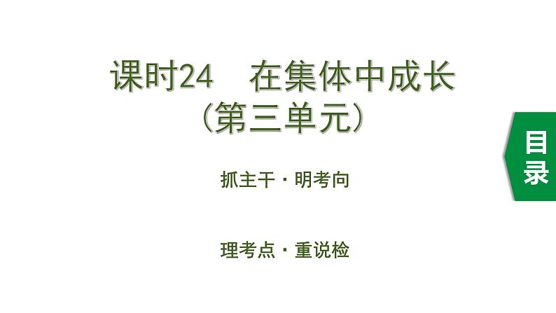 初中政治中考复习 2 课时24  在集体中成长（第三单元）课件PPT01