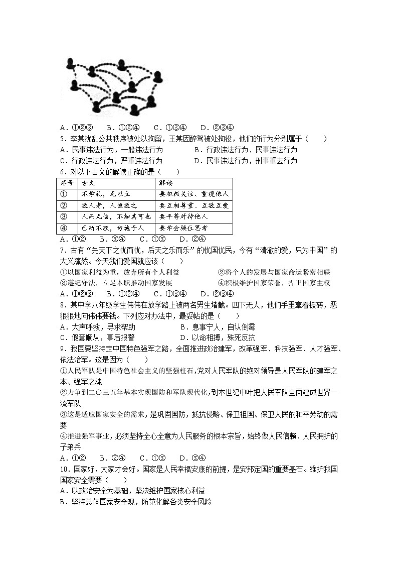 湖南省长沙市长郡教育集团2022-2023学年八年级上学期期末道德与法治试题02