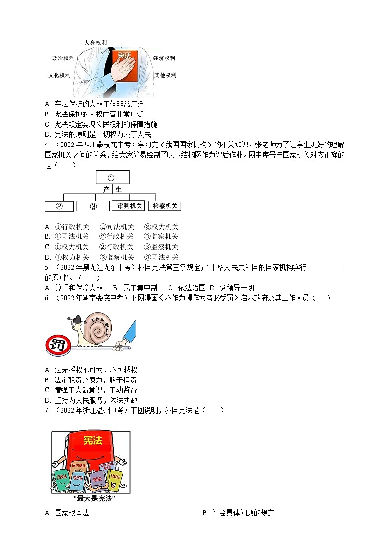 专题24宪法（含解析）——【中考二轮复习】2023年道德与法治考点总复习学案第2页