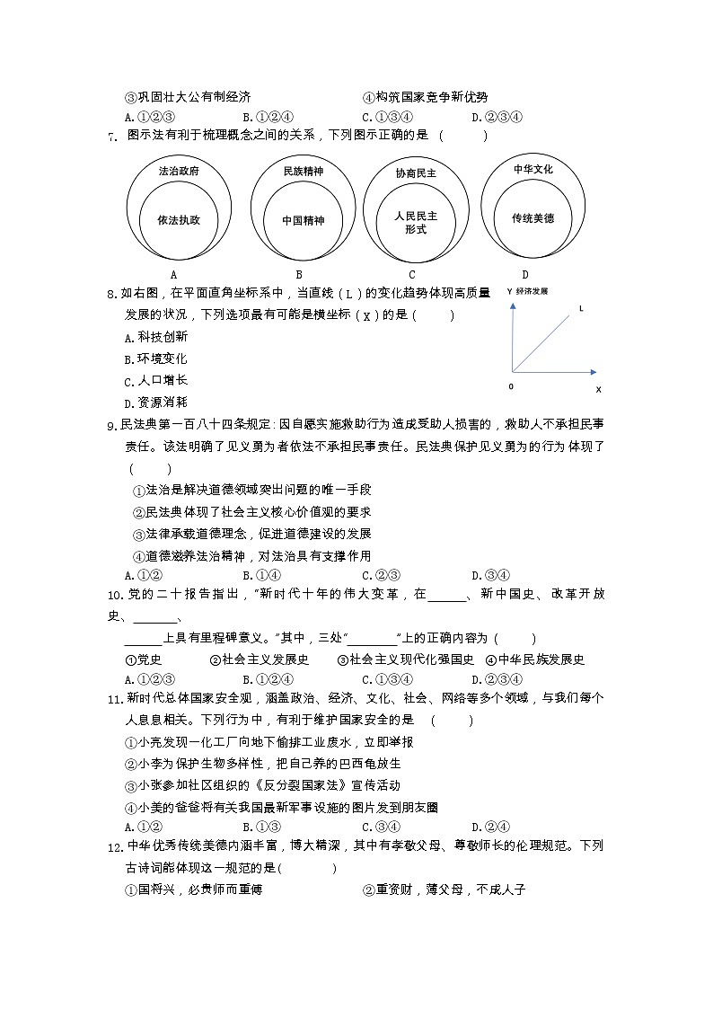 安徽省黄山地区2022-2023学年九年级上学期期末考试道德与法治试题第2页