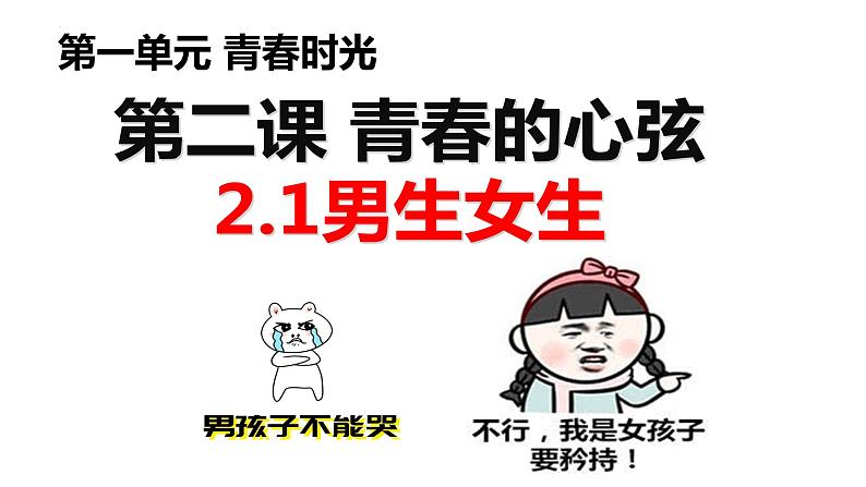 2022-2023学年部编版道德与法治七年级下册2.1 男生女生 课件第1页