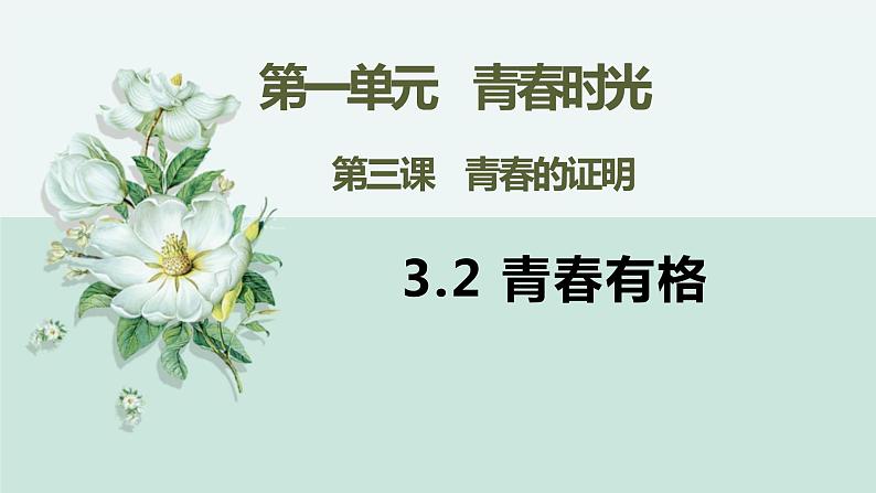 部编版道德与法治七年级下册 3.2 青春有格 课件第1页