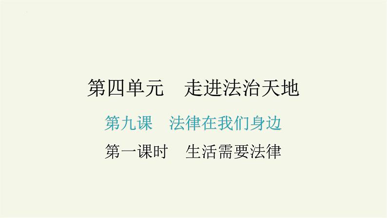 部编版道德与法治七年级下册 9.1 生活需要法律 课件+教案01