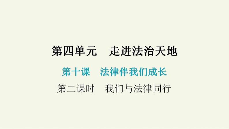 部编版道德与法治七年级下册 10.2 法律与我们同行 课件+教案01