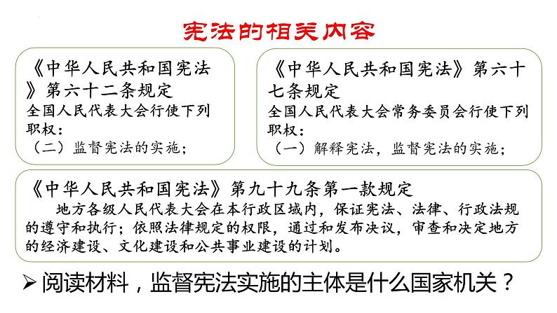 2.1 加强宪法监督 课件-  2022-2023学年部编版道德与法治八年级下册08