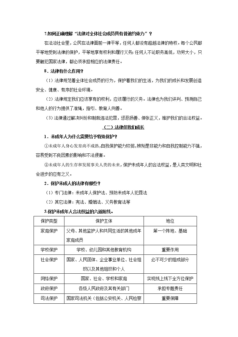 初中政治中考复习 专题08 走进法治天地-2022年《三步冲刺中考•道德与法治》之第1步重课本·理考点第3页