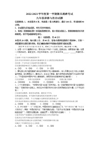 河北省保定市顺平县2022-2023学年九年级上学期期末道德与法治试题