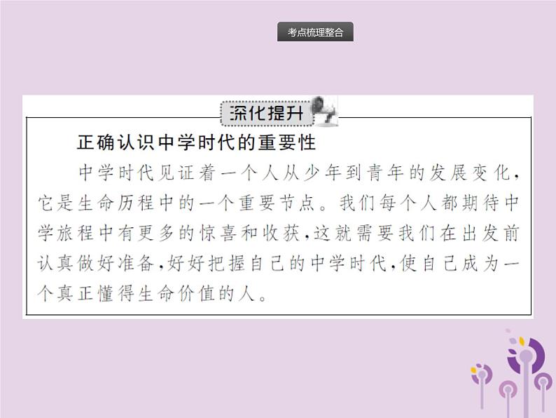 初中政治中考复习 中考道德与法治总复习优化设计第一板块基础知识过关第1课时成长的节拍友谊的天空课件第3页