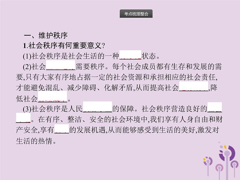 初中政治中考复习 中考道德与法治总复习优化设计第一板块基础知识过关第6课时遵守社会规则课件02