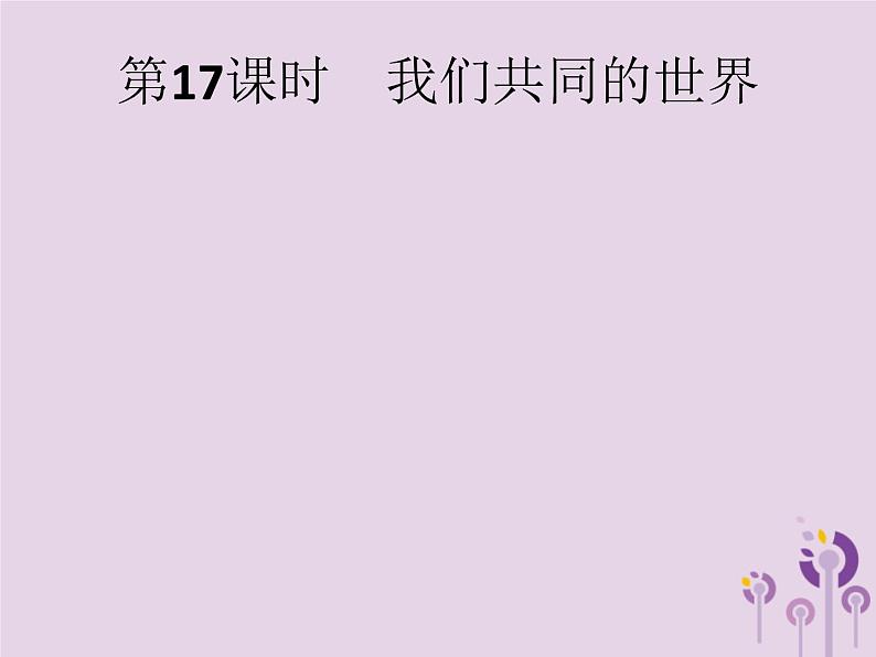 初中政治中考复习 中考道德与法治总复习优化设计第一板块基础知识过关第17课时我们共同的世界课件01