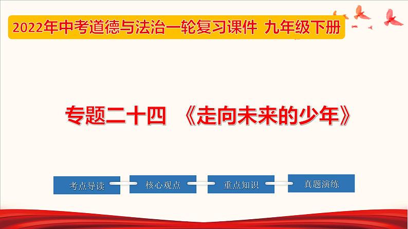 初中政治中考复习 专题24 走向未来的少年（课件）-2022年中考道德与法治第一轮夯实基础靶向复习示范课件＋考点清单＋对点练习（全国通用）01