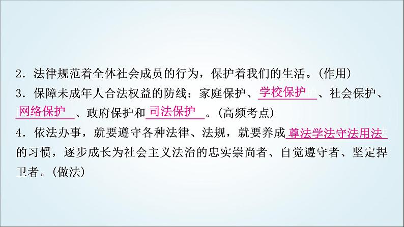 部编版中考《道德与法治》复习第四单元走进法治天地教学课件06