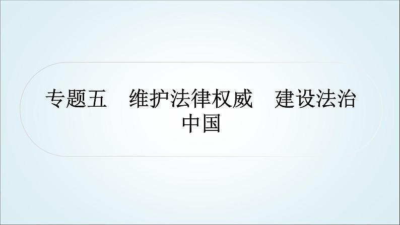 部编版中考《道德与法治》复习专题五维护法律权威建设法治中国教学课件01