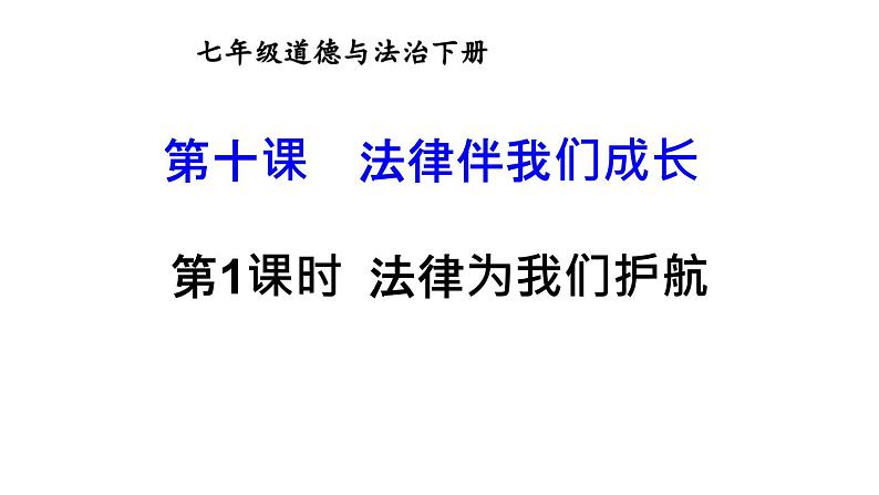 部编版七年级道德与法治下册--4.10.1 法律为我们护航（精品课件）第1页