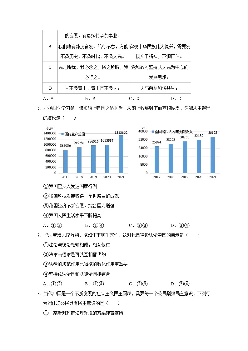 2022-2023学年北京市门头沟区九年级（上）期末道德与法治试卷02