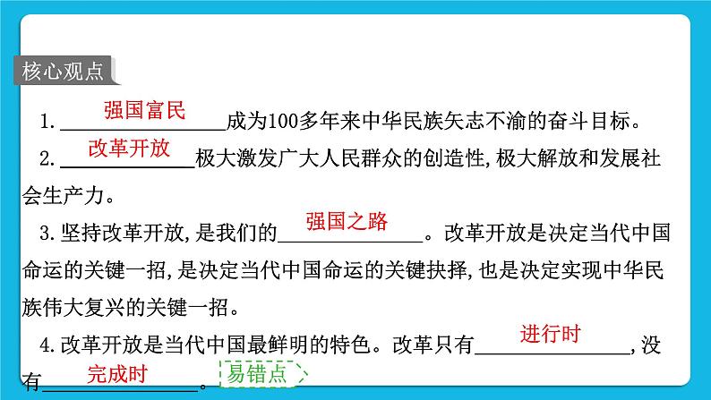 【备考2023】中考道德与法治一轮复习教材考点梳理：九年级（上）第一课  踏上强国之路 复习课件02