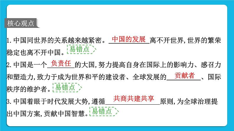 【备考2023】中考道德与法治一轮复习教材考点梳理：九年级（下）第二单元 世界舞台上的中国 复习课件02