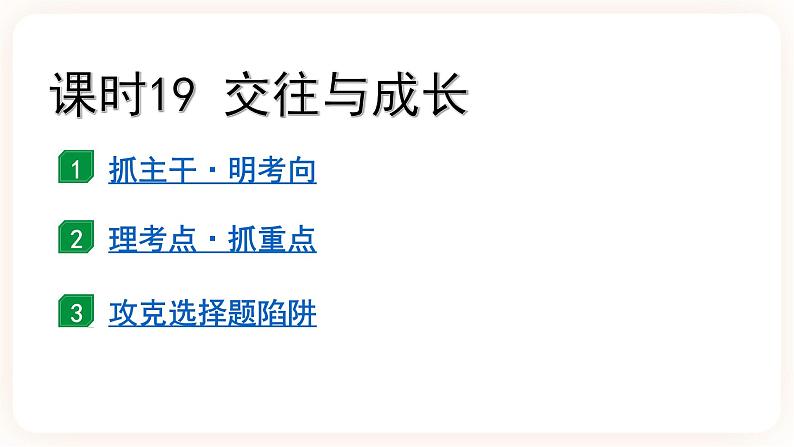 【备考2023】中考道德与法治一轮总复习（七上第一、二、三单元）（ 课时19）《 交往与成长》课件02