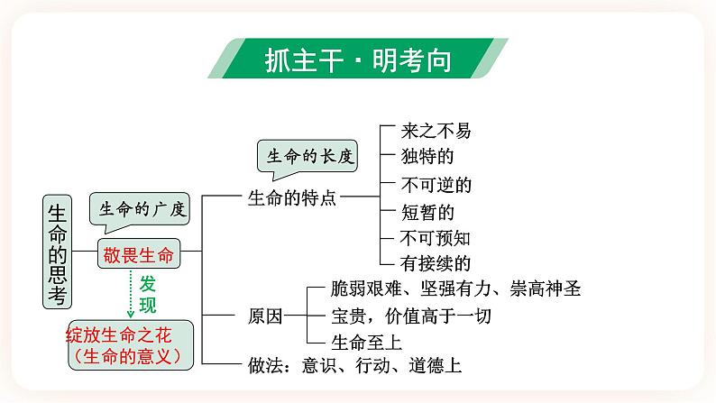 【备考2023】中考道德与法治一轮总复习（七上第四单元）（ 课时20）《 生命的思考》课件04