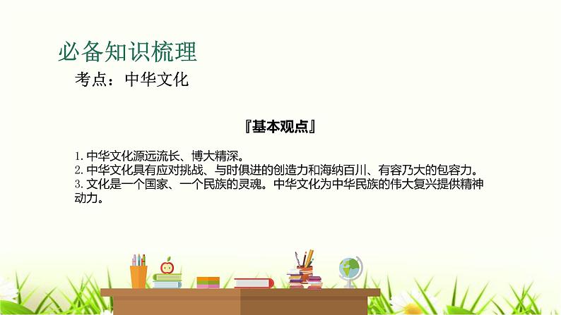 中考道德与法治复习第十九课时守望精神家园促进文明交流课件第3页