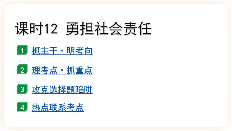 备考2023 道德与法治中考一轮总复习（八上第三单元）（ 课时12）《 勇担社会责任 》课件02