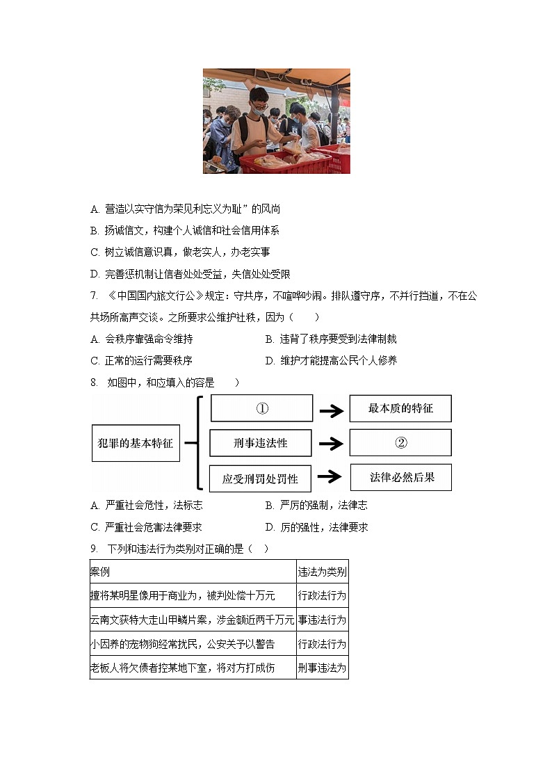 2022-2023学年江苏省南通市海门市八年级（上）期末道德与法治试卷（含解析）第2页