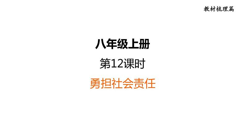 部编版道德与法治中考一轮复习--教材梳理  第12课时--勇担社会责任（复习课件）第1页