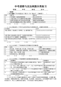 初中道德与法治2023中考复习真题分类练习（点评+解读题）（附参考答案和解析）