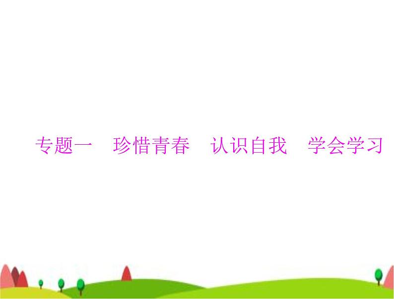 中考道德与法治总复习专题一珍惜青春认识自我学会学习课件01