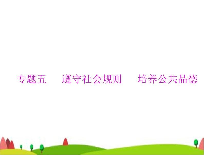 中考道德与法治总复习专题五遵守社会规则培养公共品德课件第1页