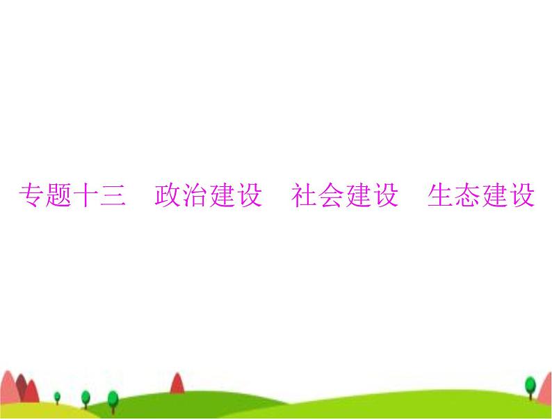 中考道德与法治总复习专题十三政治建设社会建设生态建设课件01