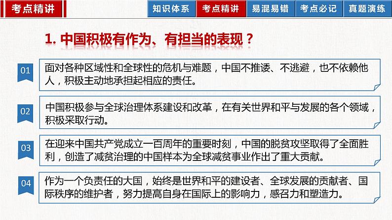 2023年部编版中考道德与法治一轮复习精讲课件--九下第二单元  世界舞台上的中国06