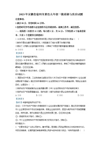 【9道一模】2023年安徽省宿州市萧县中考一模道德与法治试题（含解析）