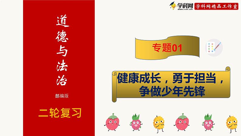 初中政治中考复习 专题01 健康成长，勇于担当，争做少年先锋-2020年中考道德与法治二轮复习优质课件（部编版）第1页