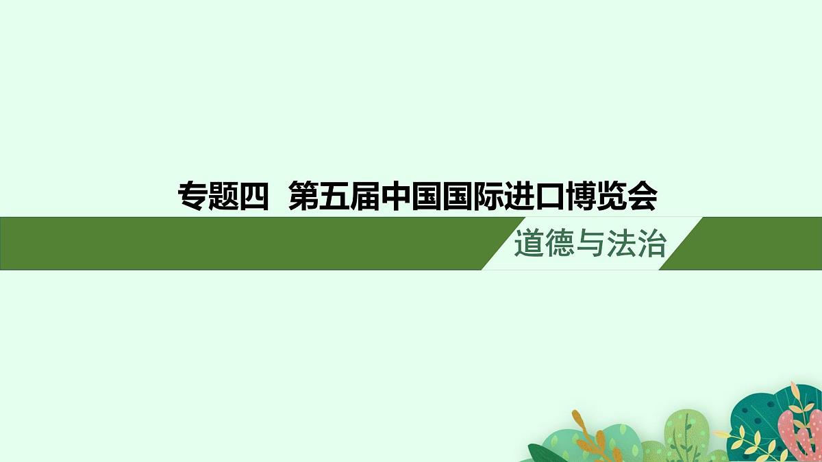 安徽省2023届中考道德与法治(时政热点)专题四 第五届中国国际进口博览会 课件第1页