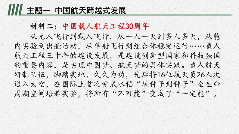 安徽省2023届中考道德与法治(时政热点)专题六 载人航天成就 课件第3页