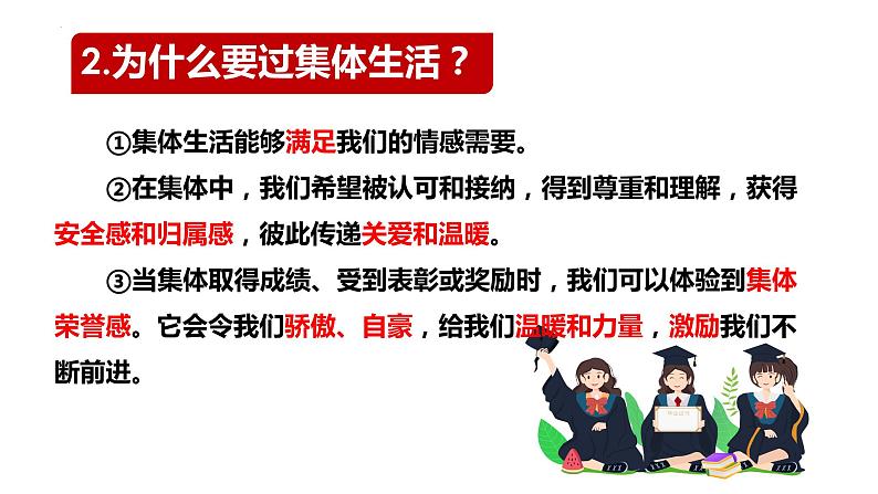 2022-2023学年部编版道德与法治七年级下册6.2 集体生活成就我 课件第2页