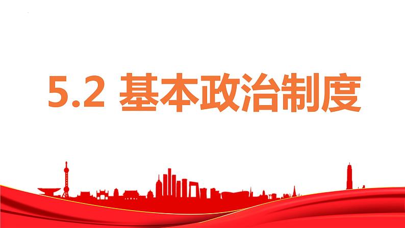 2022-2023学年部编版八年级道德与法治下册5.2 基本政治制度 课件01