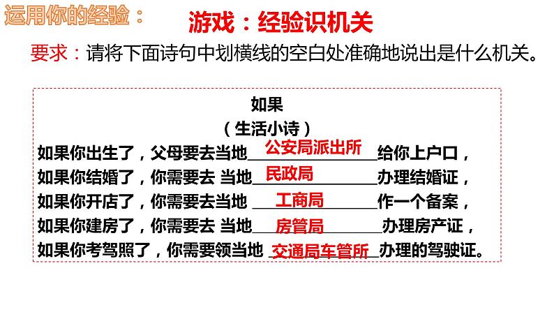 2022-2023学年部编版八年级道德与法治下册6.3 国家行政机关 课件02