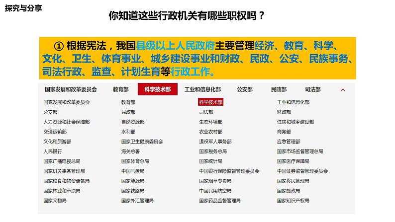 2022-2023学年部编版八年级道德与法治下册6.3 国家行政机关 课件08